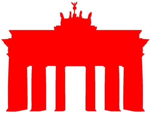 Skyline4u Aufkleber Brandenburger Tor Wahrzeichen Aufkleber Berlin 10 x 7,4cm hellrot