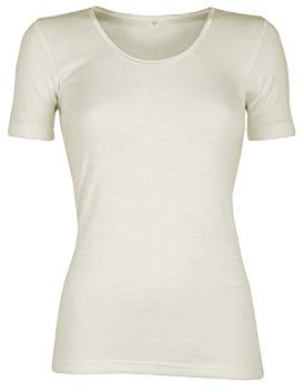 Dilling Damen Merino Wolle T-Shirt Natur 42 – Oberteil Aus 100% Bio Merinowolle – Atmungsaktives Kurzarmshirt Ohne Superwash – Nachhaltige Damen Unterwäsche