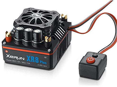 Hobbywing #30113300 (Noir) XERUN XR8 Plus 150A sans brosse VITESSE ÉLECTRONIQUE contrôleur pour 1/8 black
