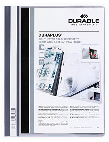 Durable Angebotshefter Duraplus mit Sichttasche für A4, grau, 25er Packung, 257910