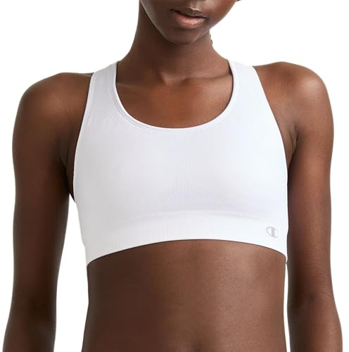 Champion Damen, Infinity Racerback, Moderate Support, Seamless Bra for Women Sport-BH, Undurchsichtige, Weiss/opulenter Garten, X-Small