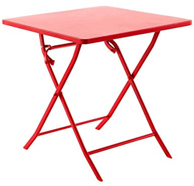 Hespéride - Table de Jardin Pliante Carrée Greensboro Groseille - 2 Places - Acier Traité Epoxy Traitement Antirouille Renforcé
