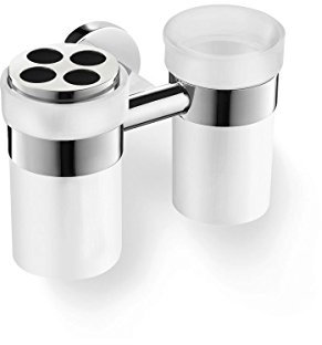 ZACK 40099 SCALA Zahnputzglas Set, Edelstahl hochglänzend, 7.0 x 18.0 x 11.5 cm