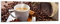 Panorama Bilder auf Glas 160x50cm Glasbild Kaffee schwarz Frühstück Schokolade Groß XXL Wanddeko Schlafzimmer Küche Wandbilder Dekoration Wohnzimmer Modern Wand Kunstdruck Art GAB160x50-2152