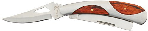 Elk Ridge Erwachsene ER-114 Taschenmesser, Edelstahl und Pakkaholz-Griff, M