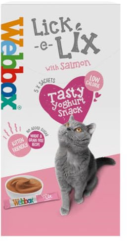 Webbox Lick-e-Lix Salmon Flavour Cat Treat, 5 x 15g