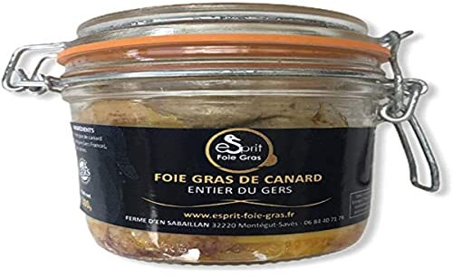 Esprit Foie Gras - Foie gras de canard entier du Gers - 300 grs - Médaille d'argent 2023 Concours général agricole de Paris - Conserverie familiale du Gers - Pour 6 personnes - Canard élevé et transformé dans le Gers