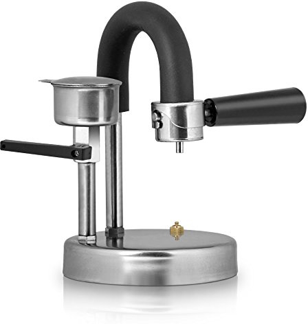 Kamira - L'Espresso Cremoso sul Fornello di Casa Senza Cialde ne Capsule, Acciaio Inox, Grigio/Nero, 21 x 14 cm