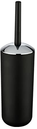 WENKO WC-Garnitur Mod. Brasil, hochwertiger Bürstenhalter mit mattierter Oberfläche aus bruchsicherem Kunststoff, BPA-frei, ideal für Bad & Gäste WC, inklusive Toilettenbürste, Ø 10 x 37 cm, Schwarz