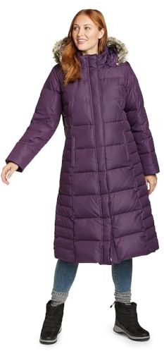 Eddie Bauer Women's Lodge Down Duffle Coat, Deep Eggplant, Small