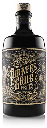 Pirate's Grog No. 13 Rum - 70 cl / 700 ml | Limited Edition & World Rum Award Winner for Taste & Design | Thirteen Year Aged in Oak Barrel | 40% ABV