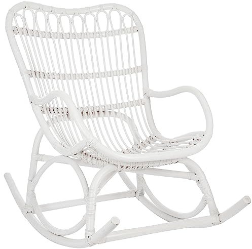 J-Line Schaukelstuhl - Rattan - weiß