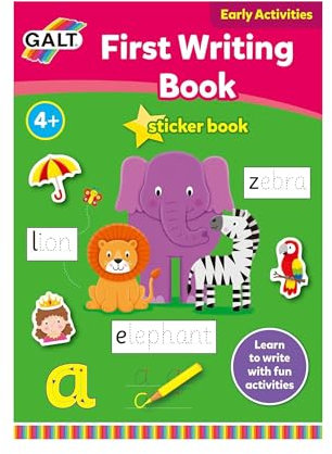 Galt Toys, Early Activities - First Writing Book, Home Learning Activity and Sticker Book, Ages 3 Years Plus