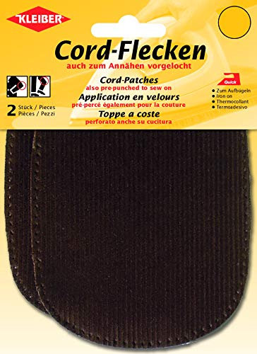 Kleiber Iron-on or sew on elbow and knee patches, Brown, 2 per pack