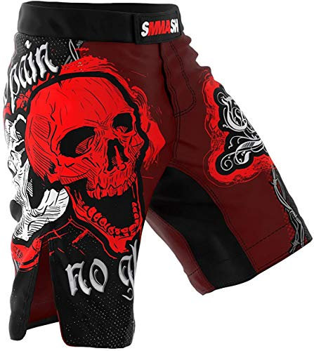 SMMASH Vale Tudo Pro Trainingshose für Herren Kurz MMA Kampfsport Boxen Sport Gym Fitness, Kurze Hose, Sporthose Kurz, Männer-Sportbekleidung, Kampfhose Fightshorts für Thaiboxen Kickboxen