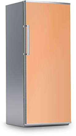 Kühlschrank Sticker I Dekoration für Kühlschrankfront - Klebesticker Aufkleber selbstklebend I Deko Küche - Farbe: Orange Light