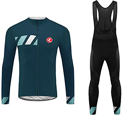 UGLY FROG Radtrikot Herren Langarm, Atmungsaktiv Radsport Bekleidung Winter, Warmes Thermovlies Fahrrad Anzug und Radhose mit 20D Lange Hosen für MTB