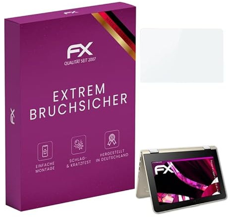 atFoliX Lámina Protectora de plástico Cristal compatible con HP Pavilion x360 13-u003ng Película Vidrio, 9H Hybrid-Glass FX Protector Pantalla Vidrio templado de plástico