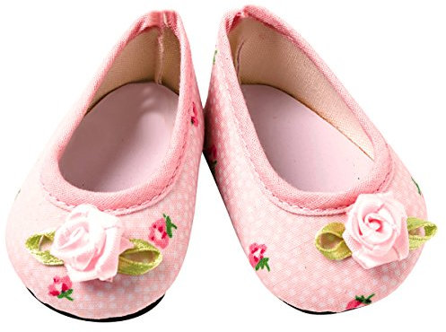 FRILLY LILY Pink Rosebud Dolls Shoes medium size 7.2 x 3.3 cm TO FIT DOLLS SUCH AS AMERICAN GIRL DOLL, DESIGNAFRIEND,OUR GENERATION AND MOST 18 INCH PLAY DOLLS