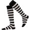 Mysocks Unisex Kniestrümpfe lange Socken Streifen Weiß schwarz
