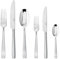 Sambonet 62512-83 Flaches Monoblock-Besteck-Set, 36-teilig: 6 Tafelgabeln, 6 Tafellöffel, 6 Tafelmesser, 6 Obstgabeln, 6 Obstmesser und 6 Teelöffel- Edelstahl 18/10, Spülmaschinenfest