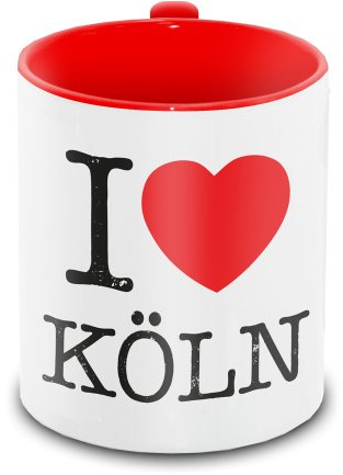 I Love Köln - Tasse, Weiss/rot, Tasse im klassischen I Love - Design