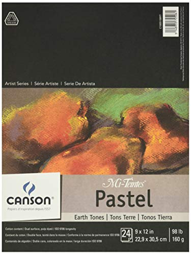 Canson mi-teintes Papierblock in Pastelfarben, Earth Tones, 9X12