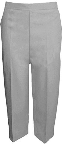 LADIES HALF ELASTIC POLYESTER BISTRETCH POCKET CAPRI CROP 3/4 TROUSERS