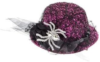 Mini Hut Spinne mit Haarclip Silber/pink