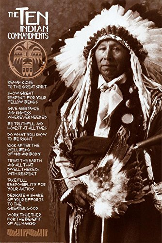 The Indian Zehn Gebote 2 Inspirierende Papier Poster Maßnahmen 91,4 x 61 cm (91,5 x 61 cm)