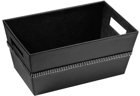 Premier Housewares Rectangle Storage Box with Diamante Detail - Black