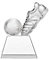 CRISTALICA Glaspokal Fußballtrophäe Award Sportlerauszeichnung aus Glas Höhe 9cm