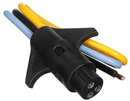 attwood 7647-7 Heavy-Duty Trolling Motor Connector, Male Plug, Motor Side, 6-Inch Harness with Butt Connectors, 10-Gauge Wire, One Size (7647-5)