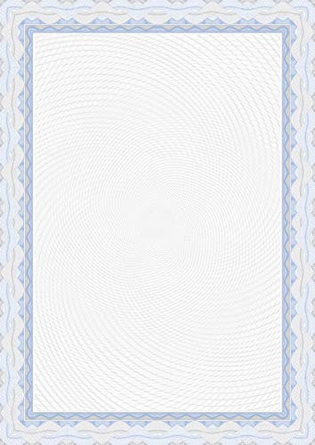 Decadry Urkundenpapier mit Spiralaufdruck, A4, Blau, 25 Blatt