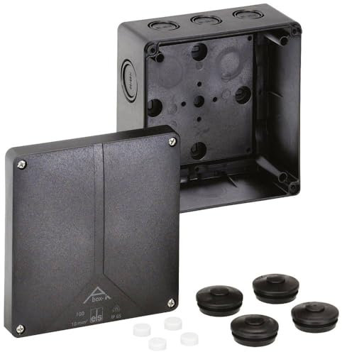 Spelsberg Kabelabzweigdose 100 L/SW PU Elektrische Anschlussdose - Tischelektrisch (schwarz, 140 mm, 140 mm, 79 mm)