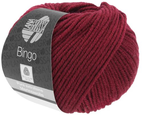 LANA GROSSA Bingo | Extrafeine Merinowolle waschmaschinenfest und filzfrei | Handstrickgarn aus 100% Schurwolle (Merino extrafein) | 50g Wolle zum Stricken & Häkeln | 80m Garn FB 7