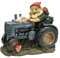 Design Toscano Bunny auf dem Traktor, Gartenzwerg, 18 x 12 x 25,5 cm