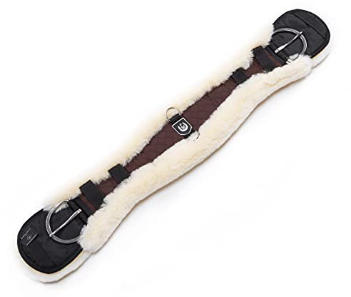 CHRIST Lammfell Western-Sattelgurt KONTURGURT von Werner anatomisch geformter Westerngurt (Kurzgurt), echtes Fell in braun-Natur, Länge 75 cm