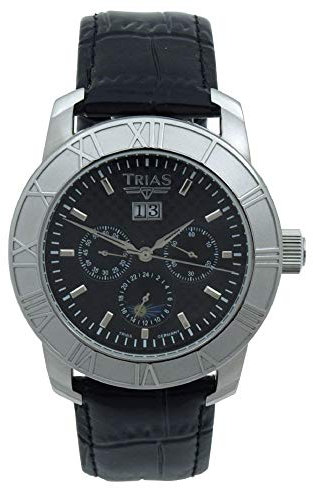 Trias Herren-Armbanduhr Analog Automatik Leder TR-T22502-48-S
