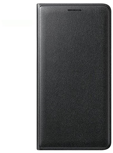 Samsung Genuine Flip Wallet Leather Case Cover for Galaxy J3 (2016) - EF-WJ320PBEGWW - Black