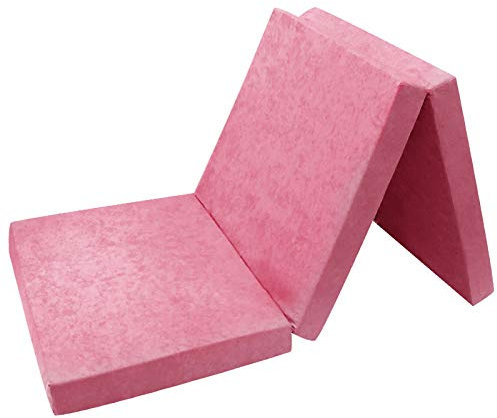 FORTISLINE - Klappmatratze 195x80x9cm - 3-teilige Faltmatratze - H2 Gästematratze - Camping Faltbare - Kamping Bett - Waschbar Bezug - Erwachsene Klappbar - Reisematratze - Schaumstoff Matratze