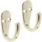 Select Hardware 2X Single Robe Coat Hooks with Screws, Polished Brass, Door & Wall Mountable for Bathroom Bedroom Living Room Hallway (Pack of 2)
