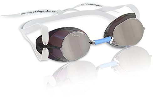 Malmsten Schwedenbrille Anti Fog | Schwimmbrille | Swedish Goggles | Montageset (silber metallic)