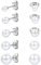 JewelryWe Schmuck Damen-Ohrringe, 4~8mm Edelstahl Imitation Perlen Gestüt Ohrstecker, Weiss Silber (5 Paar)