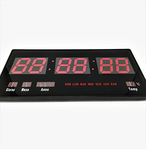 TEMPO DI SALDI Orologio Digitale A Led Da Parete Con Datario E Termostato Slim Data Temperatura