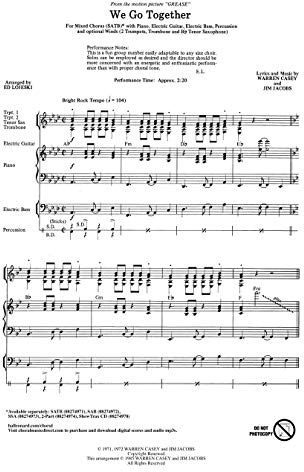 Hal Leonard We Go Together (from Grease) SATB arranged by Ed Lojeski