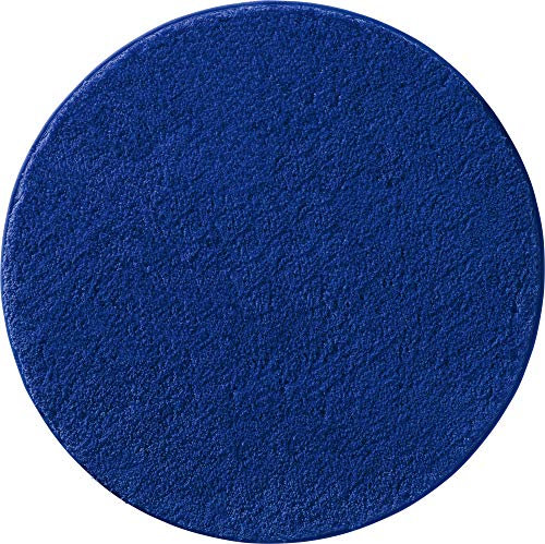 Erwin Müller Badematte, Badteppich, Badvorleger Rhodos Uni rutschhemmend Royalblau Größe rund: 90 cm Ø - ultraweich, extrem saugfähig, flusenarm