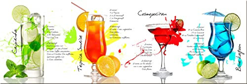 artissimo, Dekopanel, Deco Panel, ca. 90x30cm, PE5487-PA, Fred-Design: Cocktails, Bild, Wandbild, Wanddeko, Wanddekoration, Poster auf Decopanel