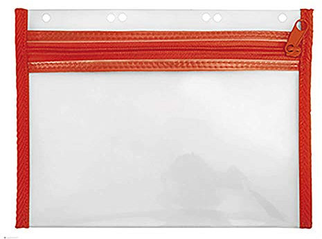 VELOFLEX 4350020 - Dokumentenhülle mit Reißverschluss, 1 Stück, DIN A5, abheftbar, rot, VELOBAG XXS, Reißverschlusstasche