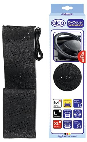 alca® Auto Lenkradband für LKW 50'' Größe XL 43-45 cm Universal Schutz Lenkradschoner Lenkradbezug schwarz für LKW Traktor Bus Schwermaschinen